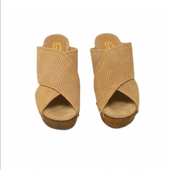 Sbicca Womens Declan Platform Wedge Sandals Tan 7 - Picture 3 of 8